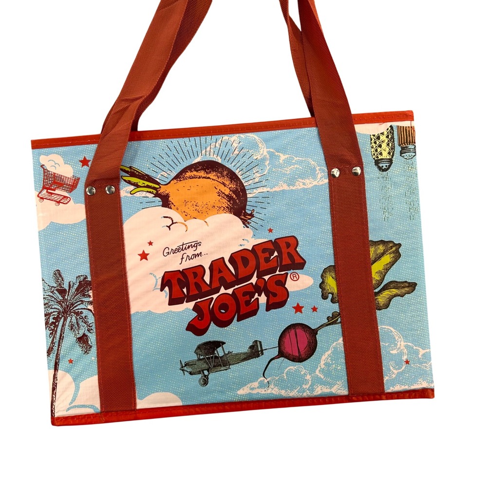Trader Joe's Stand-Up Collapsible Grocery Tote Bag Reusable 6 Gallon G2509 NEW